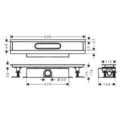 Hansgrohe UBox Universal Komplettset 60 Cm, Standardinstallation Für Duschrinnen Fertigsets