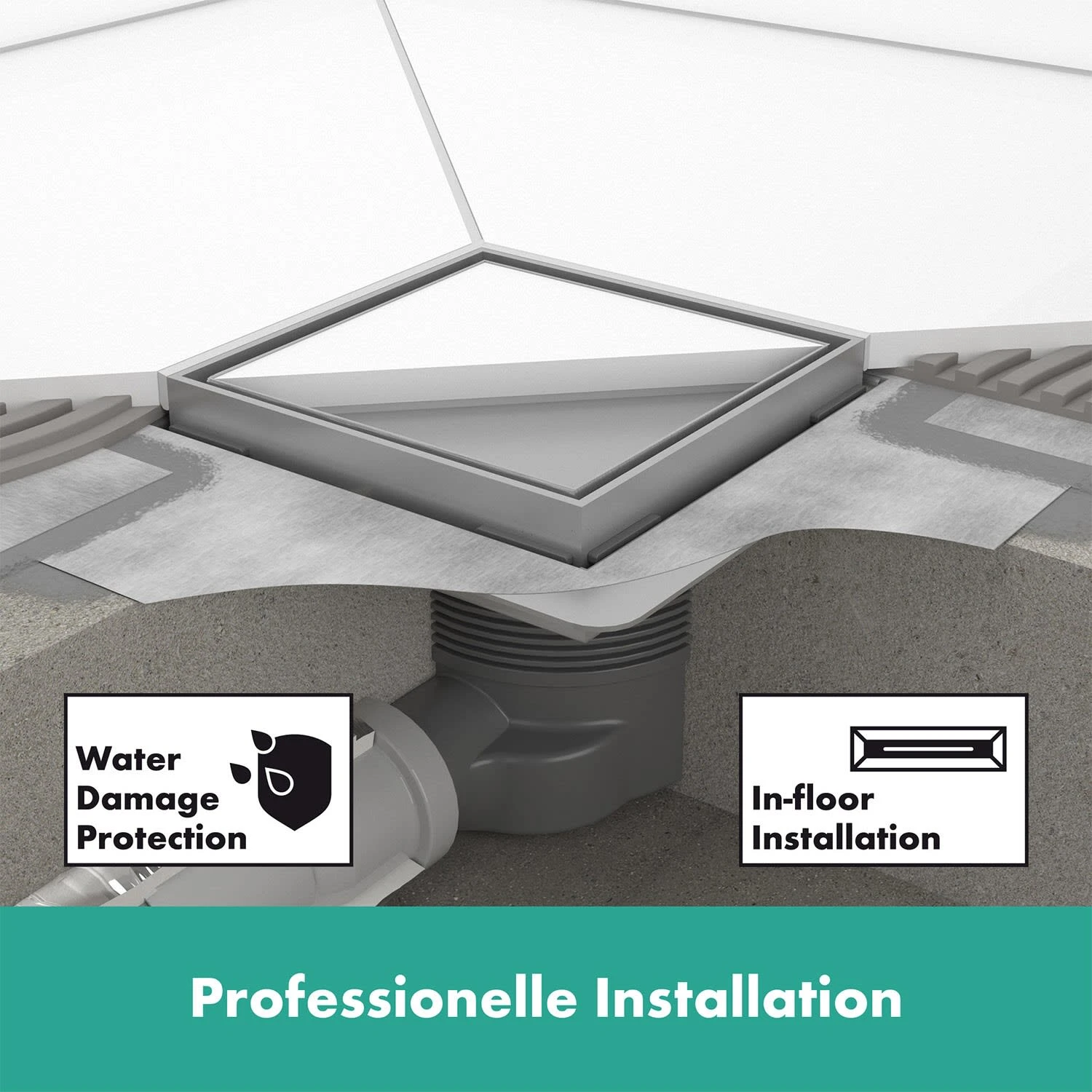 hansgrohe RainDrain Brilliance Komplettset Punktablauf 10/10 cm rückseitig befliesbar Hansgrohe RainDrain Brilliance Komplettset Punktablauf 10/10 Cm Rückseitig Befliesbar -Hansgrohe hansgrohe raindrain duschrinnen und punktablaeufe brilliance 11043016