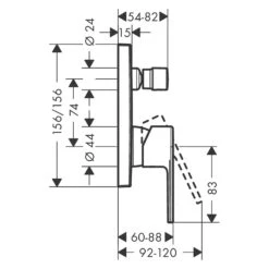 Hansgrohe Vernis Shape Einhebel-Wannenarmatur Unterputz