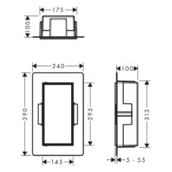 Hansgrohe XtraStoris Rock Wandnischen-Einbaubox Mit Befliesbarer Tür 15 X 10 X 30 Cm