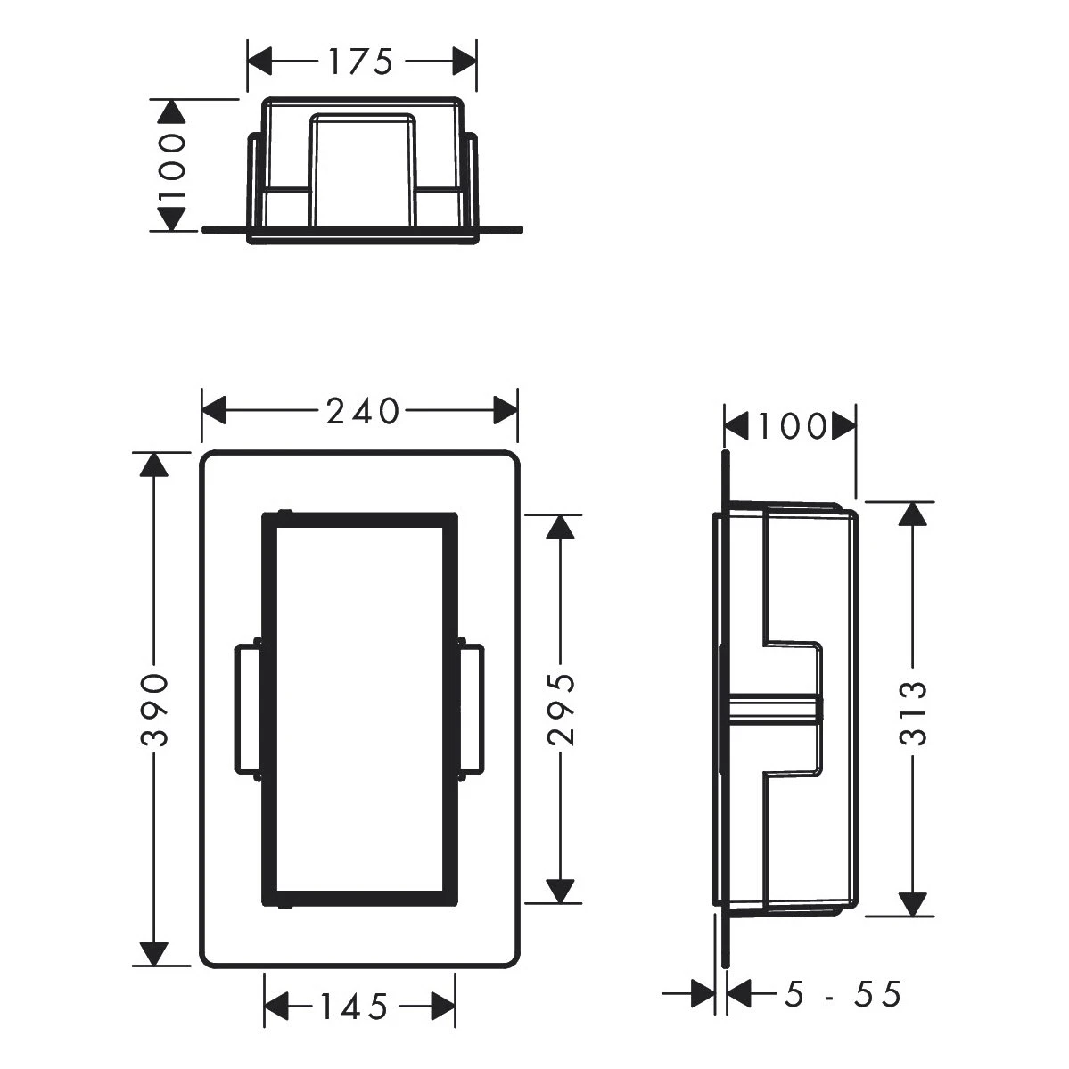 hansgrohe XtraStoris Rock Wandnischen-Einbaubox mit befliesbarer Tür 15 x 10 x 30 cm Hansgrohe XtraStoris Rock Wandnischen-Einbaubox Mit Befliesbarer Tür 15 X 10 X 30 Cm -Hansgrohe hansgrohe zubehoer duschkabinen xtrastoris wandnischen einbauboxen 5403950