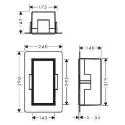 Hansgrohe XtraStoris Rock Wandnischen-Einbaubox Mit Befliesbarer Tür 15 X 14 X 30 Cm