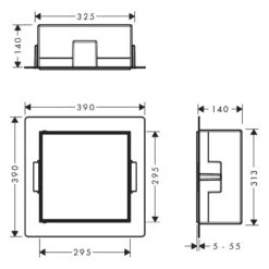 Hansgrohe XtraStoris Rock Wandnischen-Einbaubox Mit Befliesbarer Tür 30 X 14 X 30 Cm